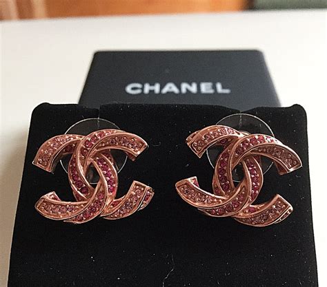 chanel rose gold earrings price|chanel earrings real gold.